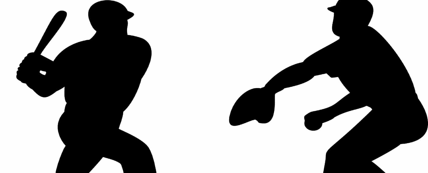 silhouette of baseball players